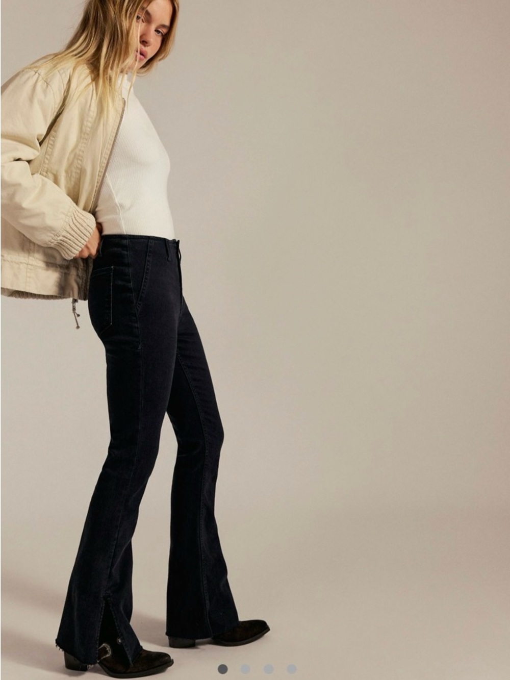 SOLD OUT - We The Free Level Up Slit Slim Flare Jeans
